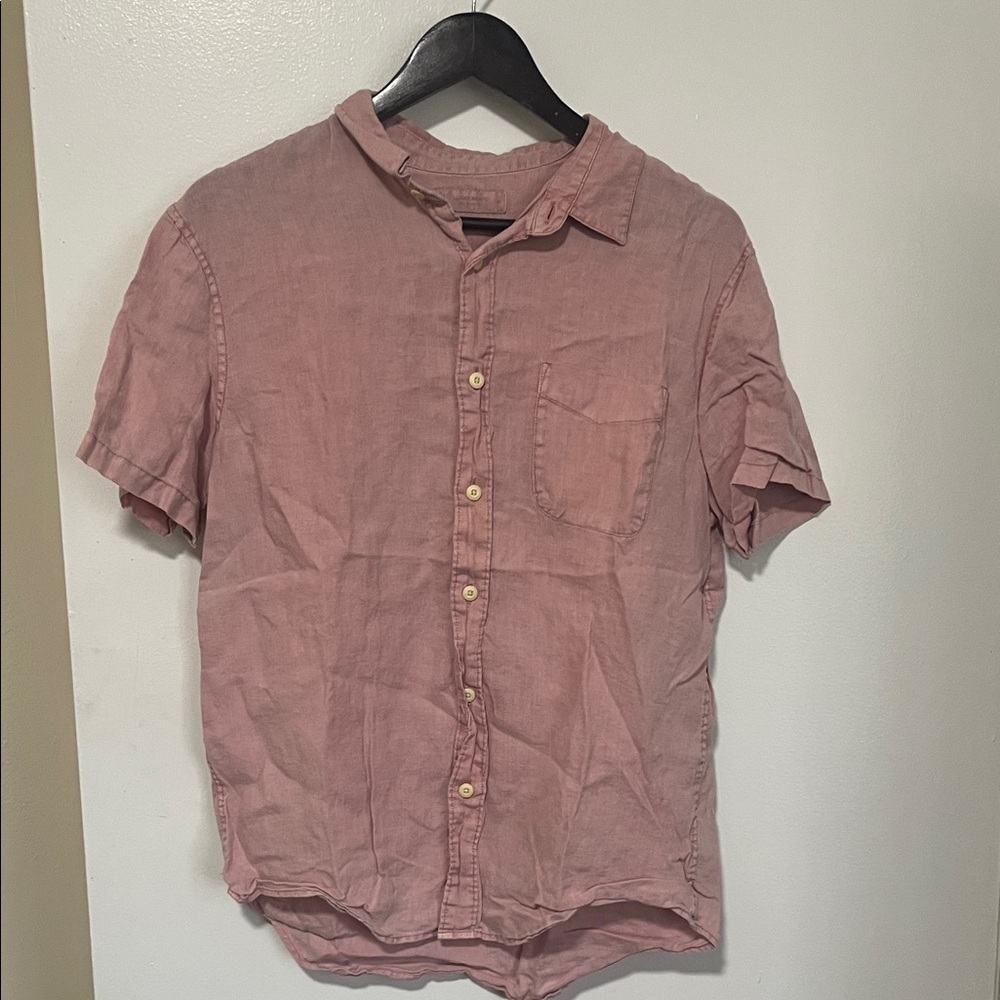Lucky Brand - Short Sleeve Linen Button Down